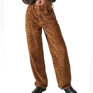 BDG Leopard Print Corduroy Boyfriend Jeans